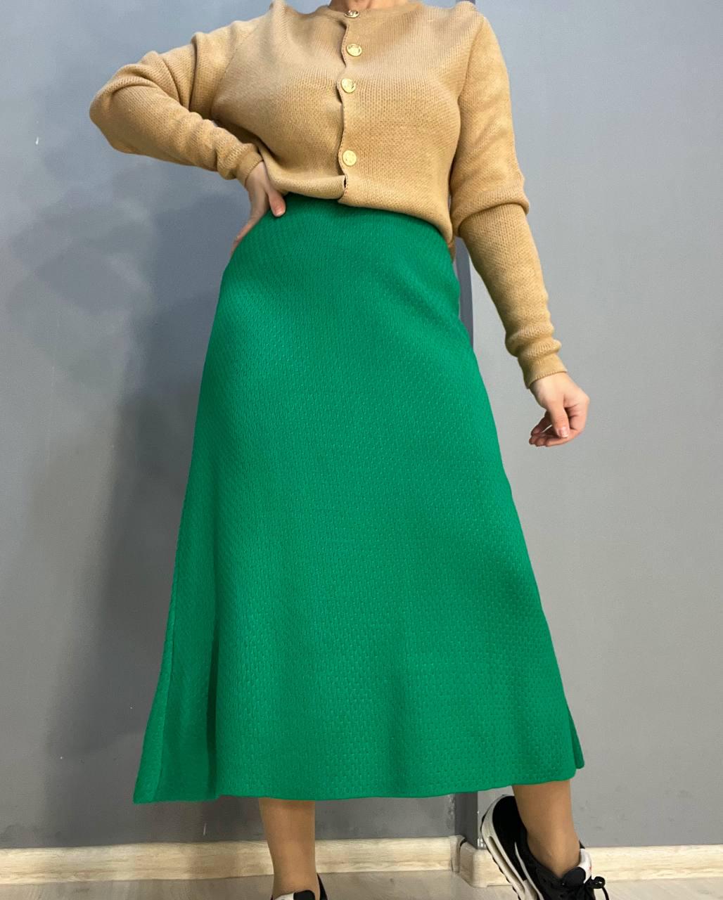 Юбка женская My fashion 2024402 трапеция косичка длинная OS Зеленый (1148)