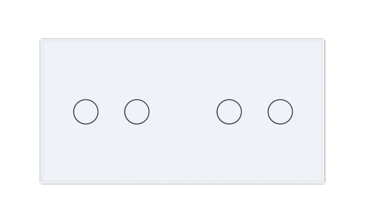Вимикач сенсорний Livolo радіокерований 4 канали 2-2 скляний Білий (VL-C702R/C702R-11) - фото 2