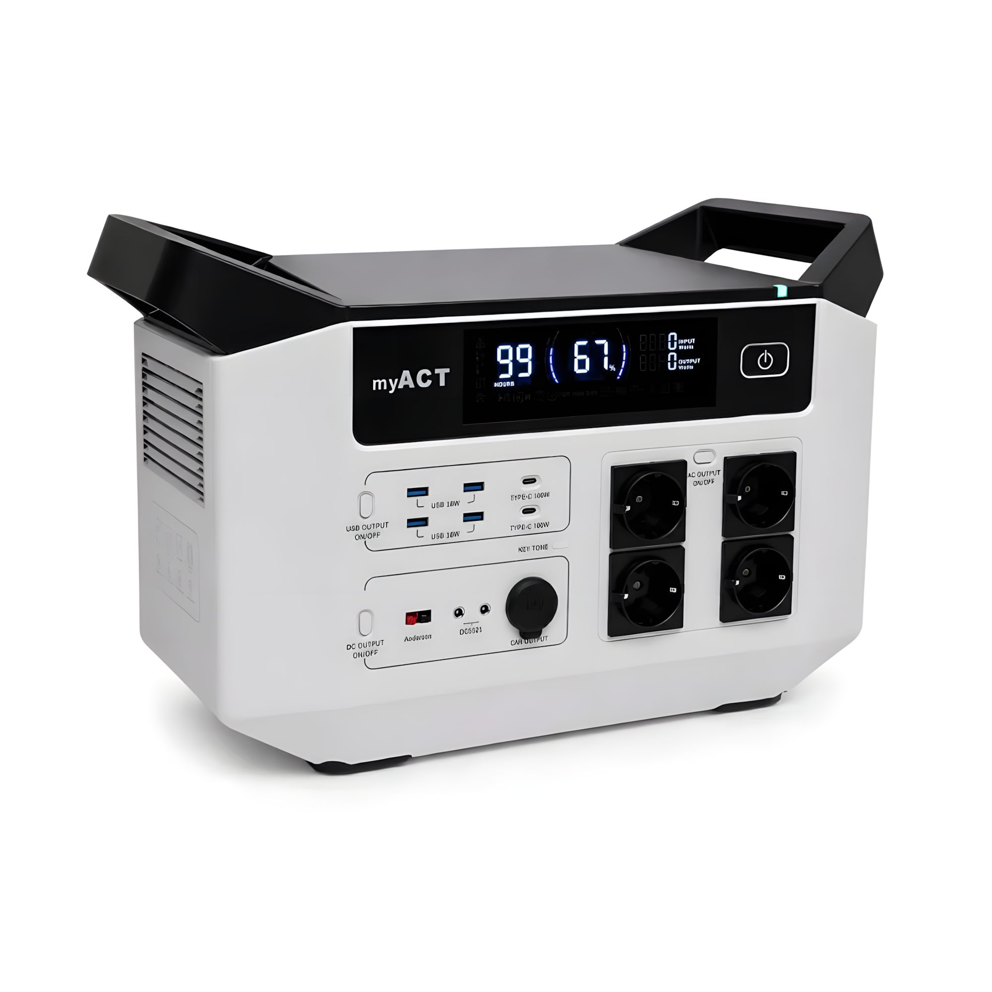 Зарядная станция портативная myACT Power Station AP2200 2160 Вт·ч 2200 Вт LiFePO4 UPS чистая синусоида 13 выходов (38132124)