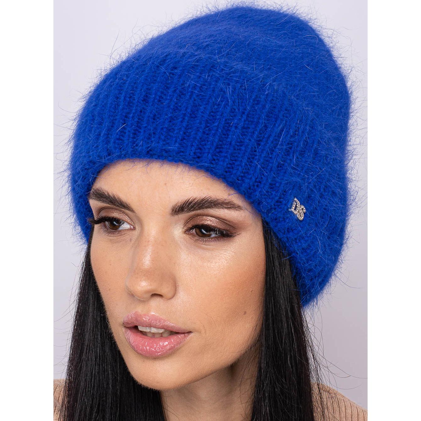 Шапка ангорова жіноча Leks Медея one size Електрик - фото 1