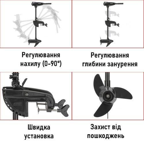 Електромотор для човна Fisher 65 lbs 12V без АКБ GEL + З/П - фото 4