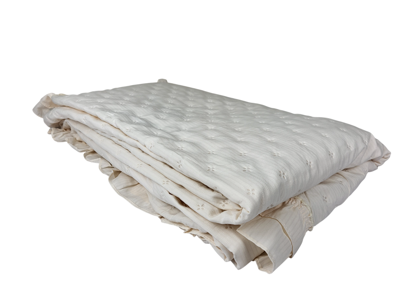 Плед-покрывало сатин с рюшами евро 200х230 см Айвори (1663) Плед-покрывало сатин с рюшами евро 200х230 см Айвори (1663)