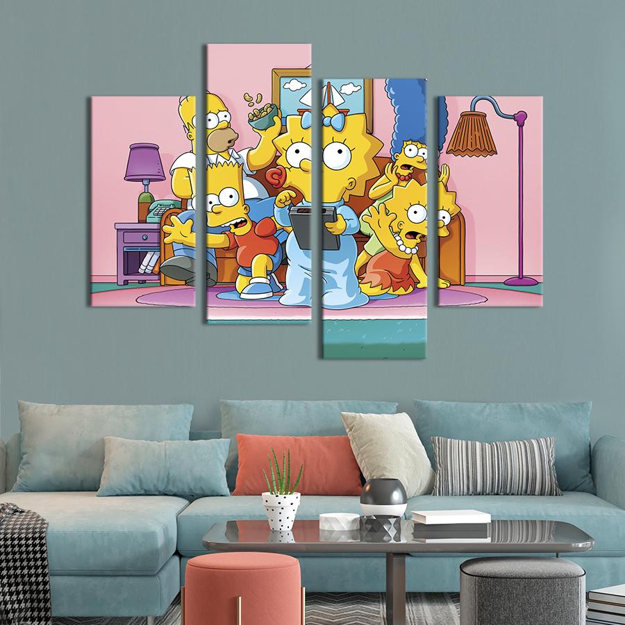 Модульна картина із 4 частин The Simpsons Family 89x56 см (739-42)