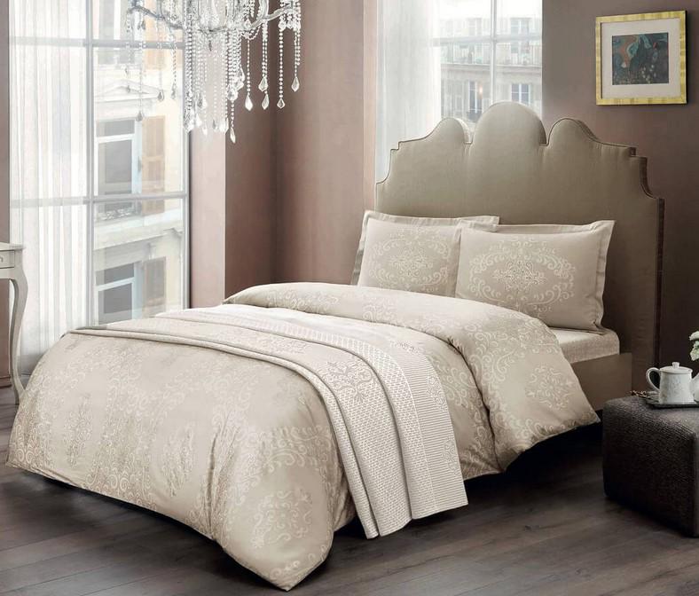 Комплект постельного белья Tac Angel krem сатин евро (2000022283939) Комплект постельного белья Tac Angel krem сатин евро (2000022283939)