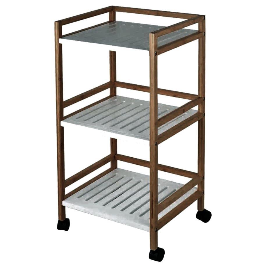 Этажерка для ванной из дерева на колесиках Нордес Корица/Зефир (АБТ-00483320)