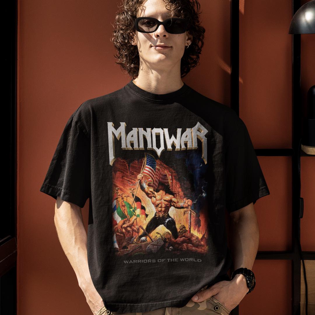 Футболка унисекс Manowar Warriors Of The World L Черный (32701649)