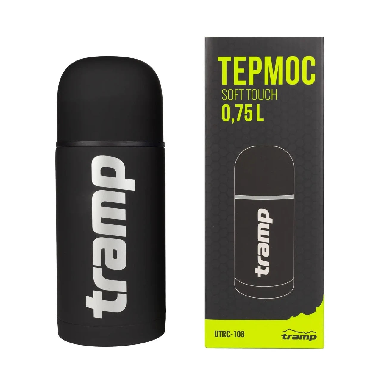 Термос туристический Tramp Soft Touch 0,75 л Black (UTRC-108-black) - фото 3