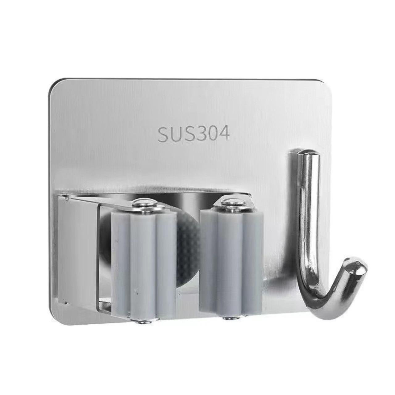 Настенный держатель для швабры с крючком SUS304 SLV (137808)
