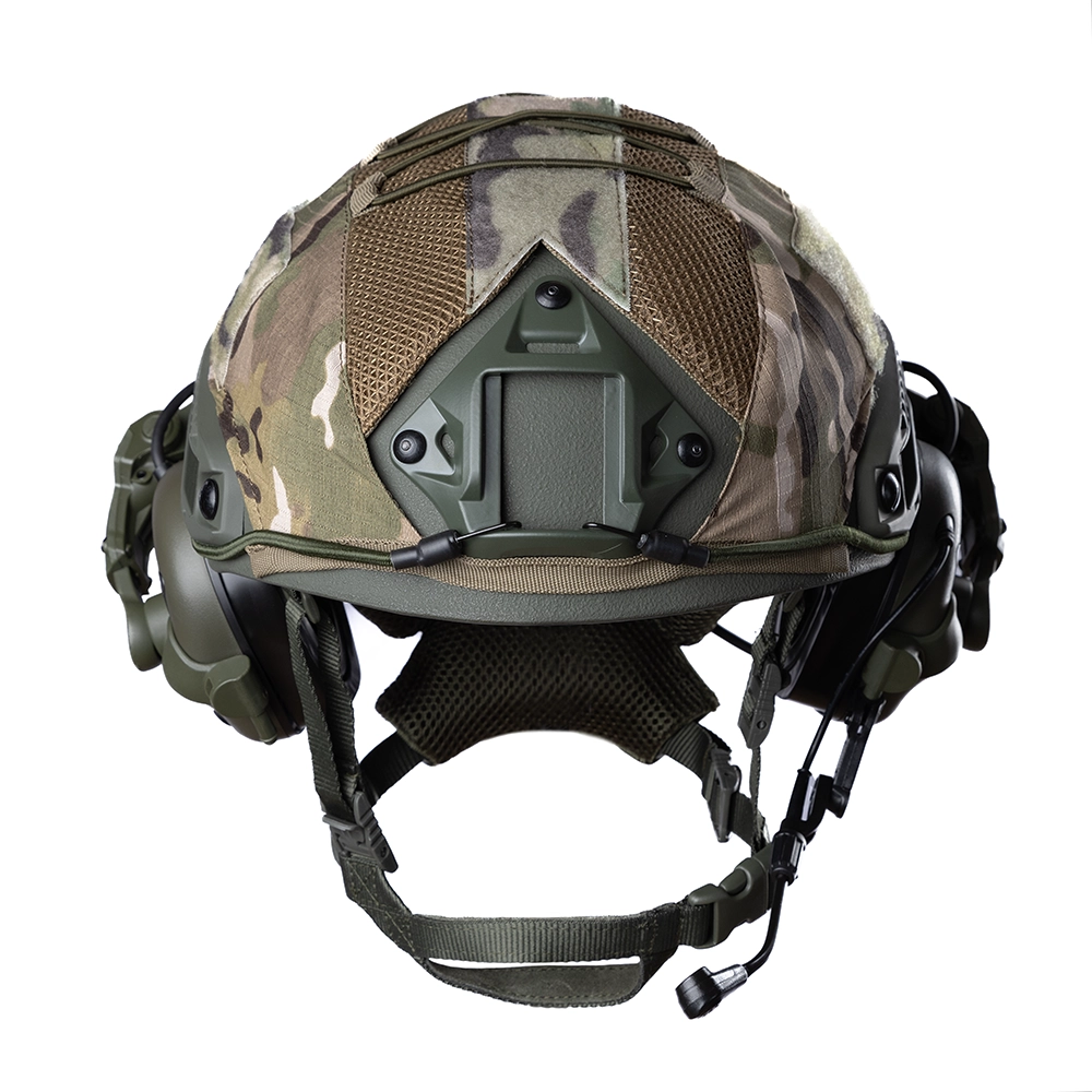 Шолом FAST SPECPROM в кавері з навушниками Earmor M32H з Чебурашками M 55-57 см Олива - фото 2