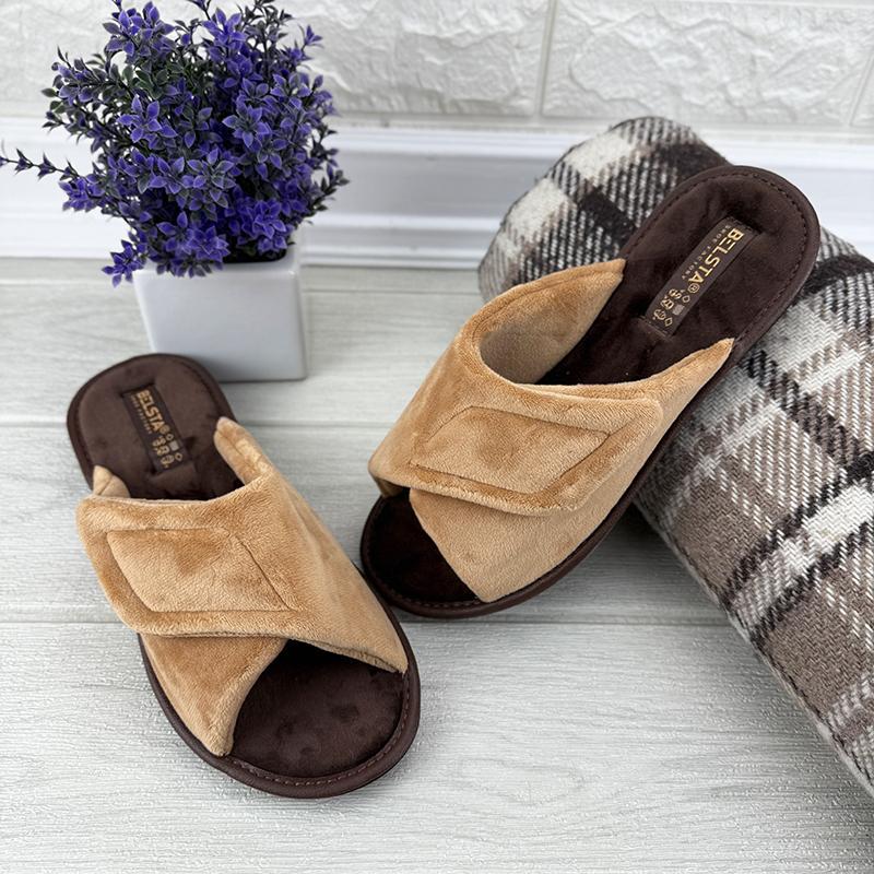 Тапочки жіночі кімнатні відкриті Е-0089-11-1 p. 37 23,5 см Коричневий