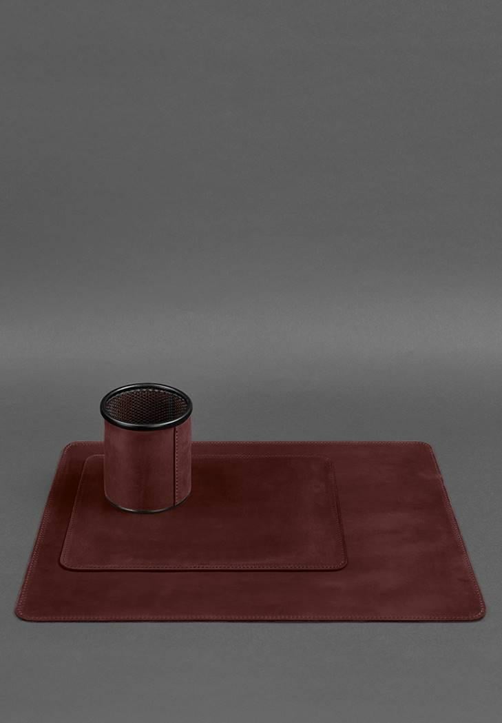 Набор для рабочего стола из натуральной кожи 1.0 Crazy Horse Бордовый (A-027511) - фото 5 Набор для рабочего стола из натуральной кожи 1.0 Crazy Horse Бордовый (A-027511) - фото 5