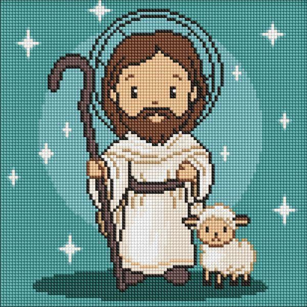 Алмазная мозаика Ideyka Милый Иисус 30x30 см (Id-AMO8196)