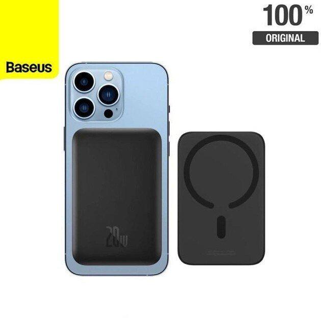 Повербанк BASEUS Magnetic Mini Wireless 10000 mAh 20W Qi 15W Black - фото 6