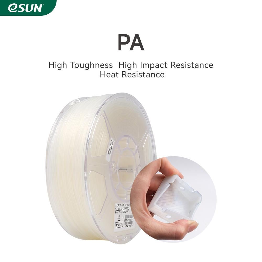 Пластик с бабиной eSUN PA 1 кг Белый - фото 2 Пластик с бабиной eSUN PA 1 кг Белый - фото 2