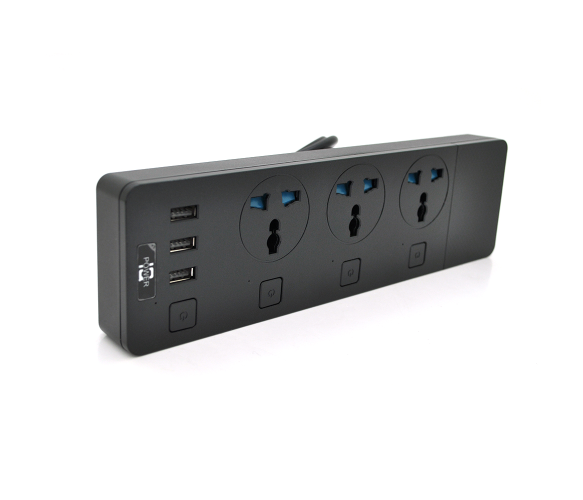 Удлинитель VOLTRONIC ТВ-Т11 3 розетки с индивидуальными выключателями 3 kW 3хUSB 3,1A 2 м Black (ТВ-Т11-Black)