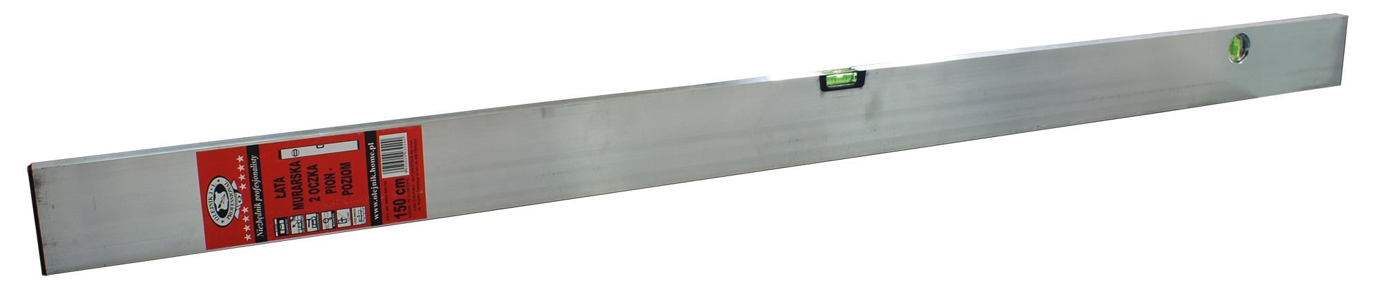 Правило-рівень алюмінієве Olejnik з 2-ма вічками 150 см