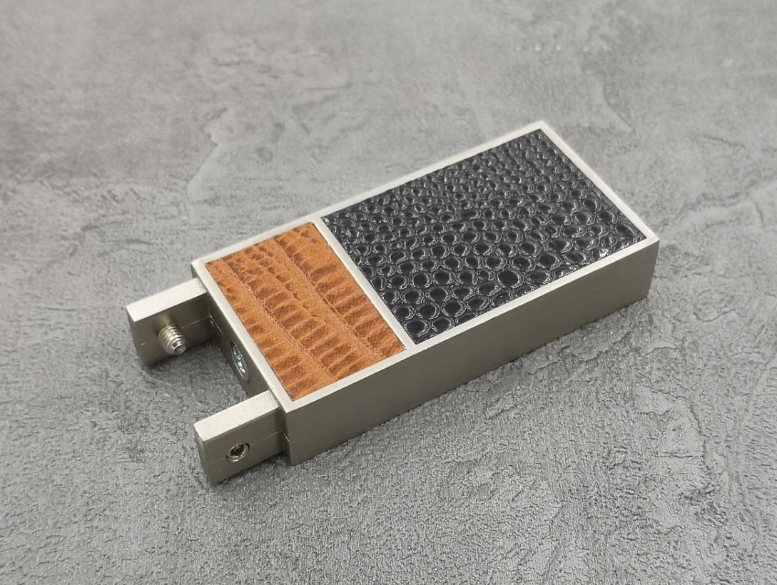 Наконечник MARCIN DECOR Скарлайн BOSS Черно-коричневая кожа/Сталь матовая