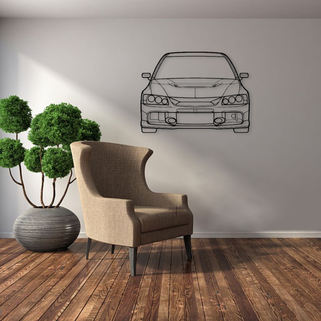 Декор на стену авто Mitsubishi Evolution 9 из металла 140 см (auto8)