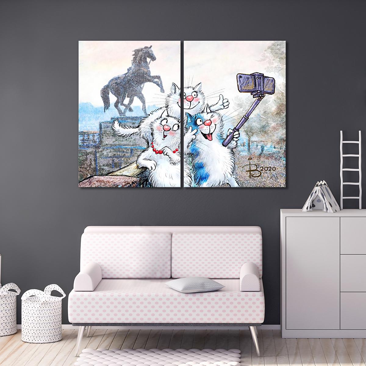 Модульная картина Селфи 2 модуля 70x105 см