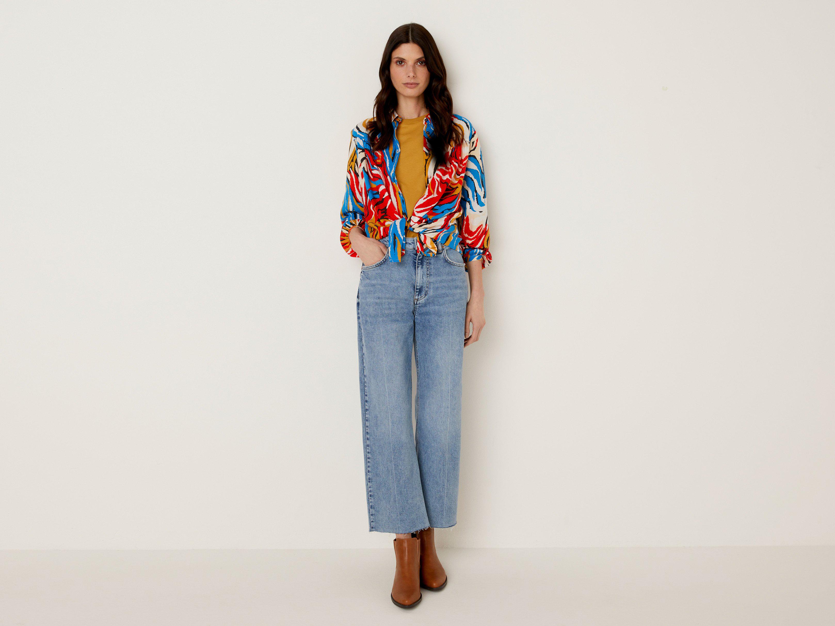 Сорочка жіноча Benetton 5ezddq00o M Червоний - фото 3