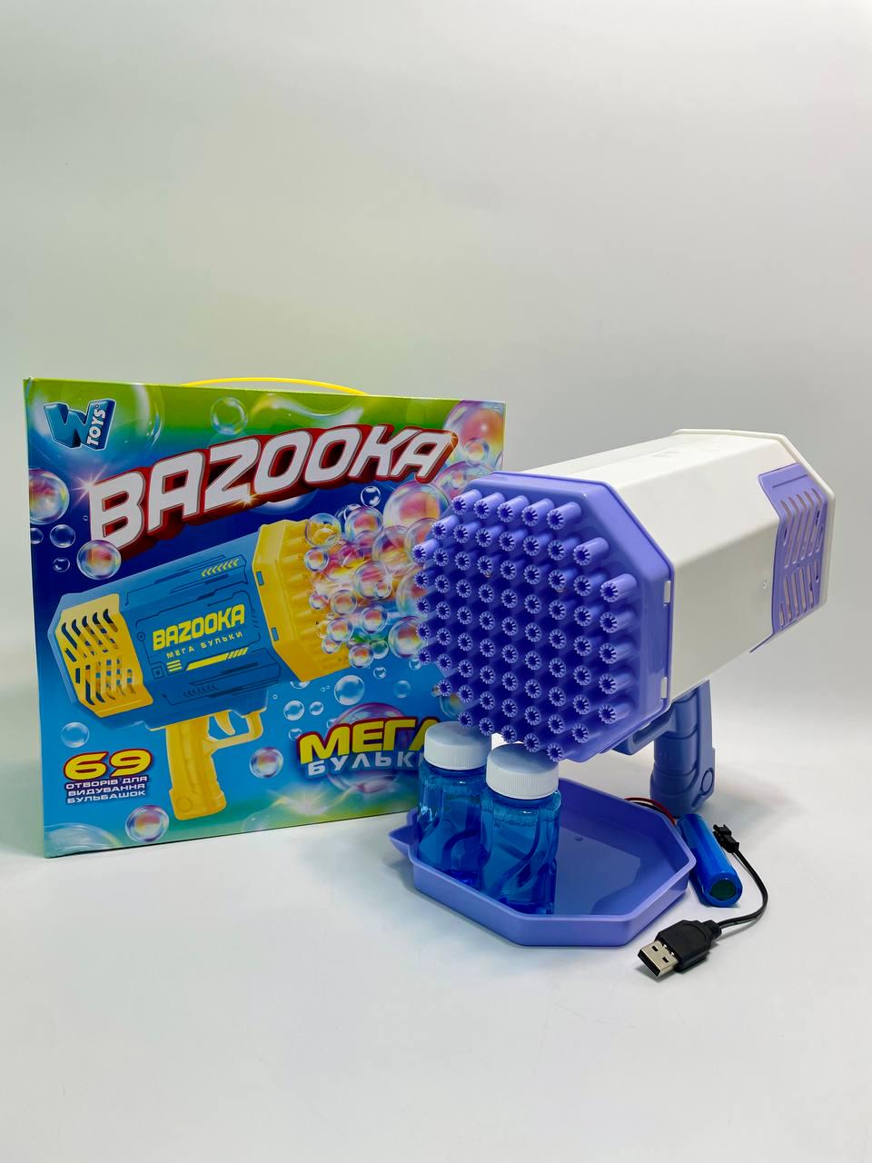 Пистолет с мыльными пузырями WToys 69 отверстий/цветная подсветка/автоматический принцип/аккумулятор - фото 4 Пистолет с мыльными пузырями WToys 69 отверстий/цветная подсветка/автоматический принцип/аккумулятор - фото 4