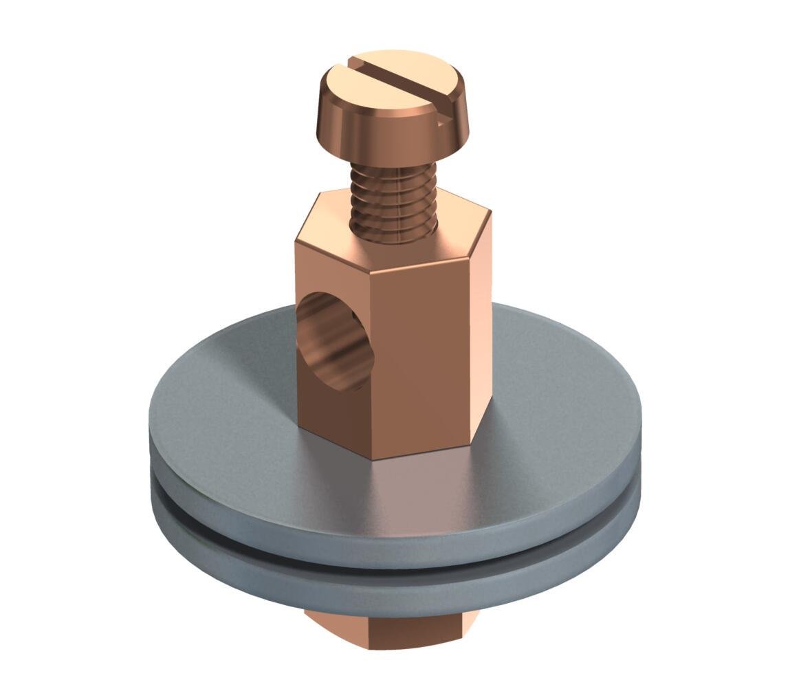 Клема заземлення OBO bettermann круглих провідників 16 мм2 латунь нікельована (5040507)