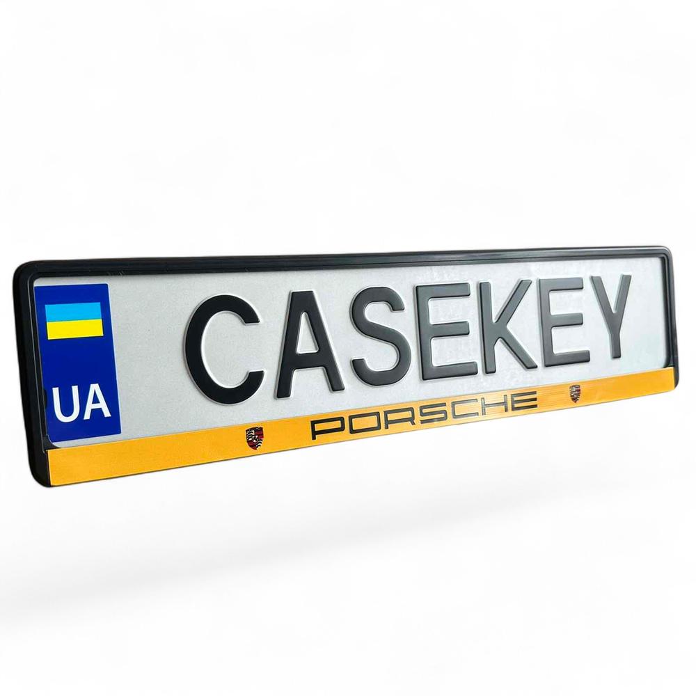 Авторамка с лакированной печатью Porsche (poramka2)