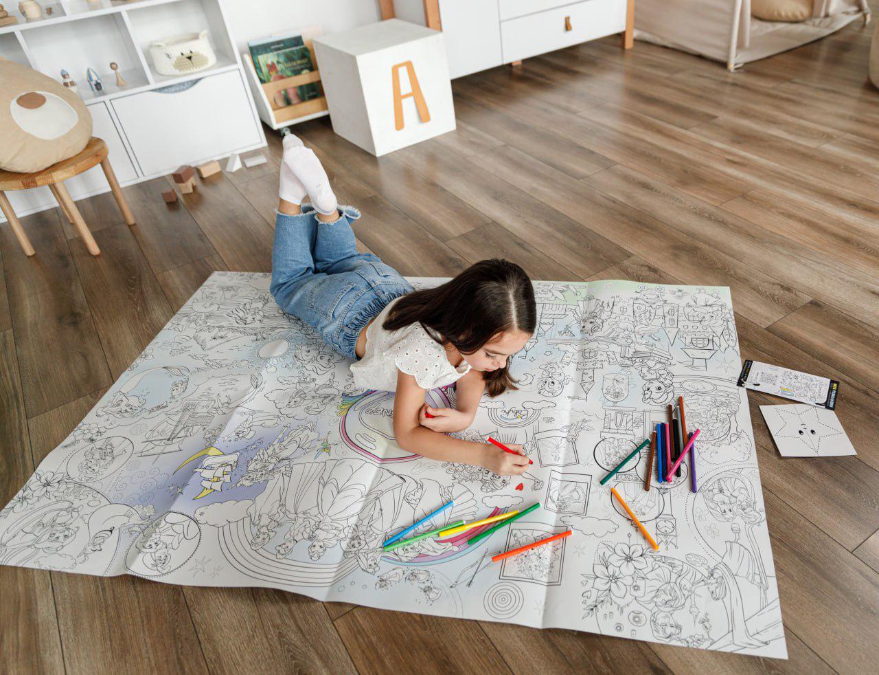 Розмальовка дитяча Принцеси 150х100 см (РК006) - фото 4 Розмальовка дитяча Принцеси 150х100 см (РК006) - фото 4