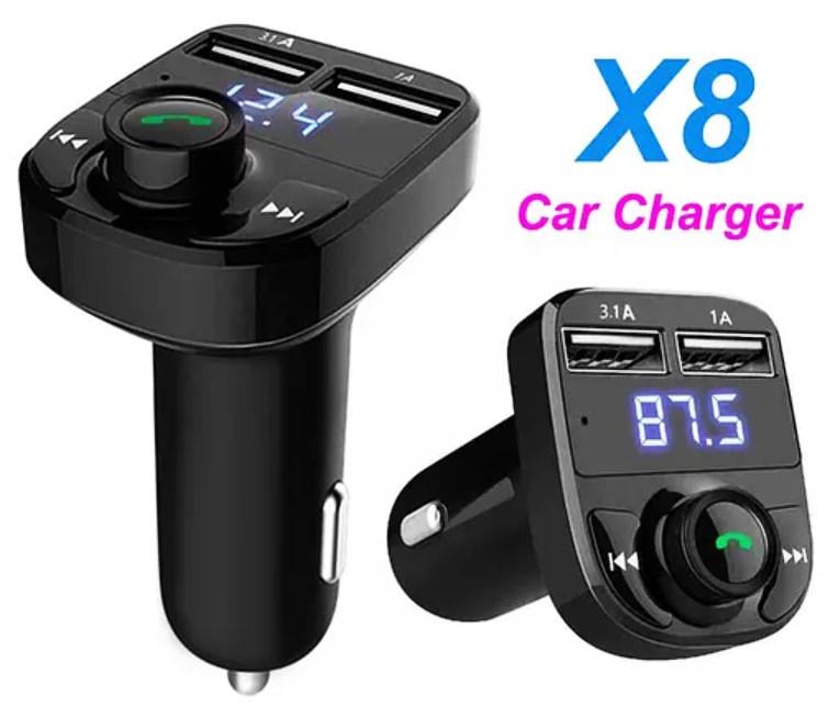 FM-трансмітер автомобільний X8 Bluetooth A2DP/V4.2+EDR MP3 плеєр USB (1973485328) - фото 5 FM-трансмітер автомобільний X8 Bluetooth A2DP/V4.2+EDR MP3 плеєр USB (1973485328) - фото 5