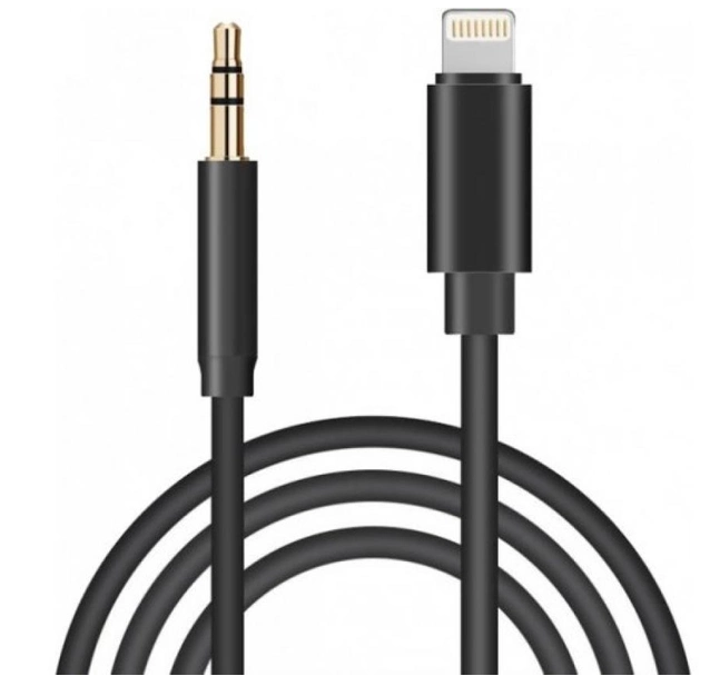 Кабель-перехідник UKC JH-023 Lightning-AUX 1 м Black