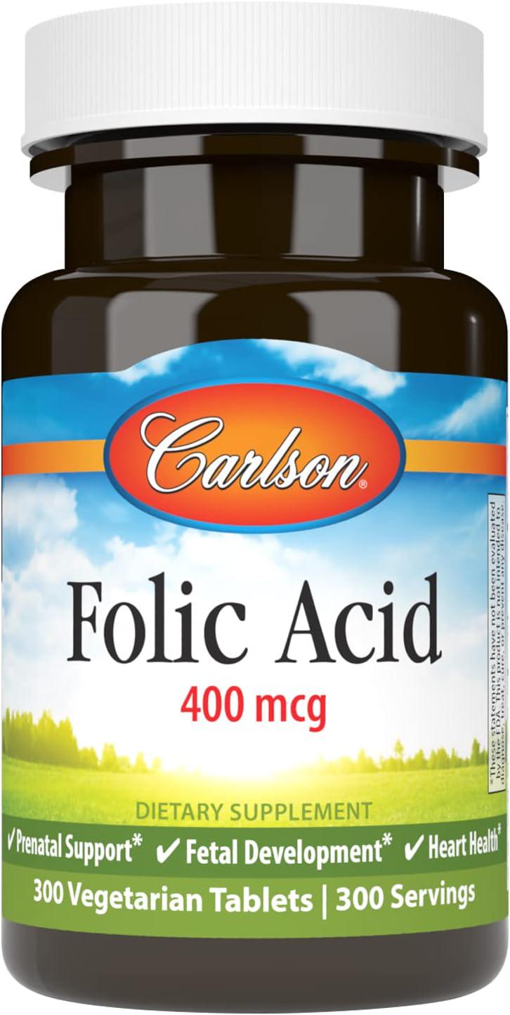 Кислота фолієва Carlson Folic Acid 400 mcg 300 таблеток