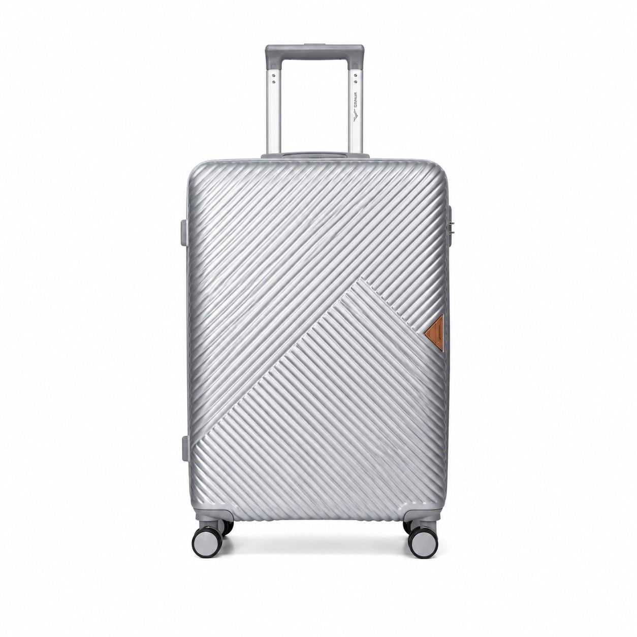 Чемодан из поликарбоната Wings WN01 средний 63 л Серебряный (WN01PC-M-Silver)