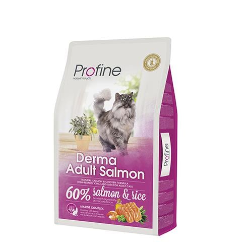 Натуральний корм Profine Derma для довгошерстих та напівдовгошерстих котів та кішок з лососем та рисом 10 кг