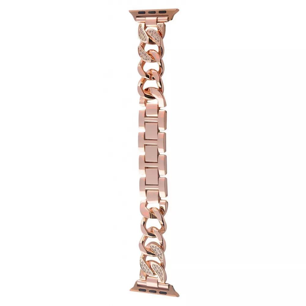 Ремешок PRC для смарт-часов Apple Watch Metal Diamonds 42/44/45/49 мм Rose Gold (13968113)