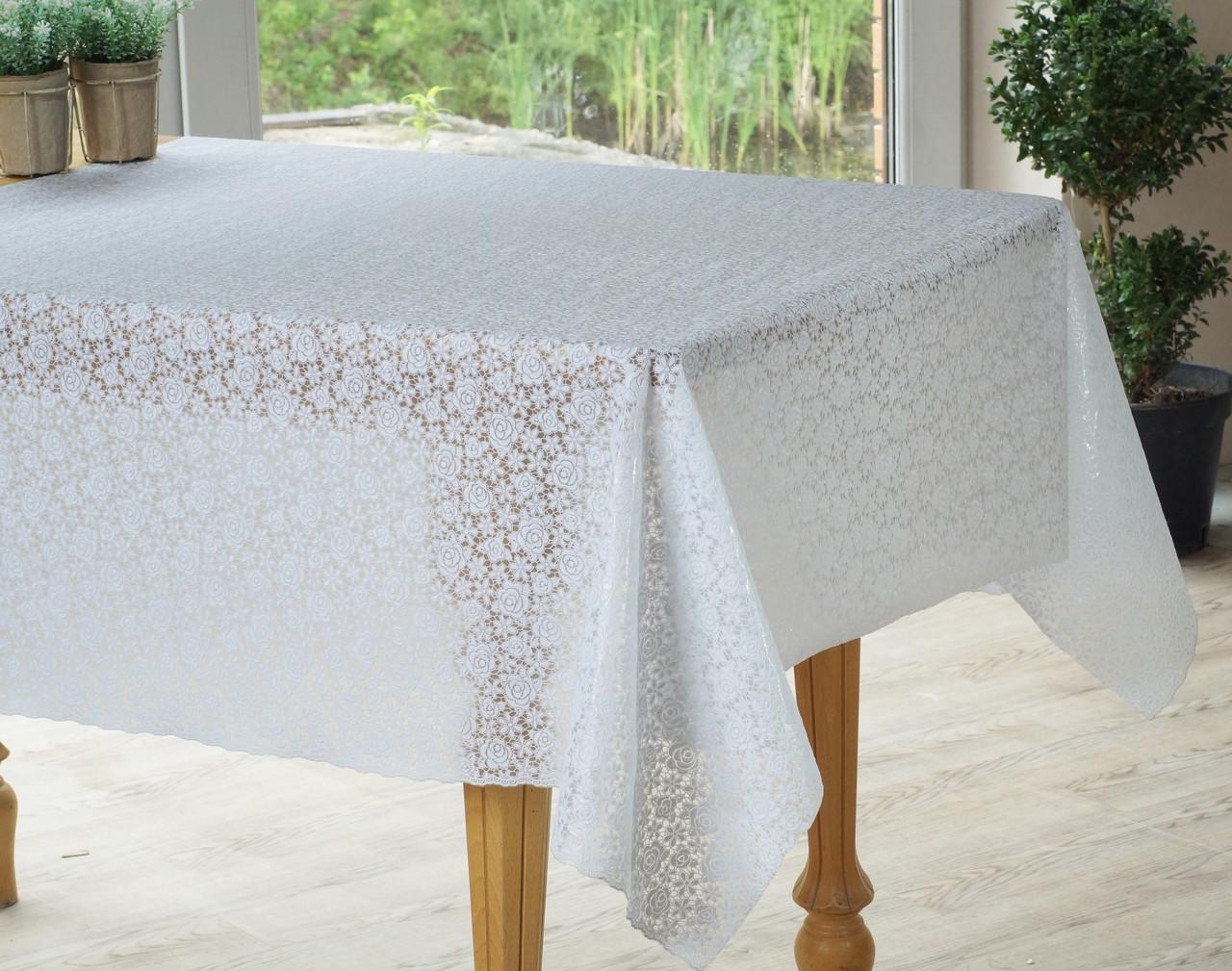 Клеенка кухонная Lace Ажур 1,32 м Белый (021F)