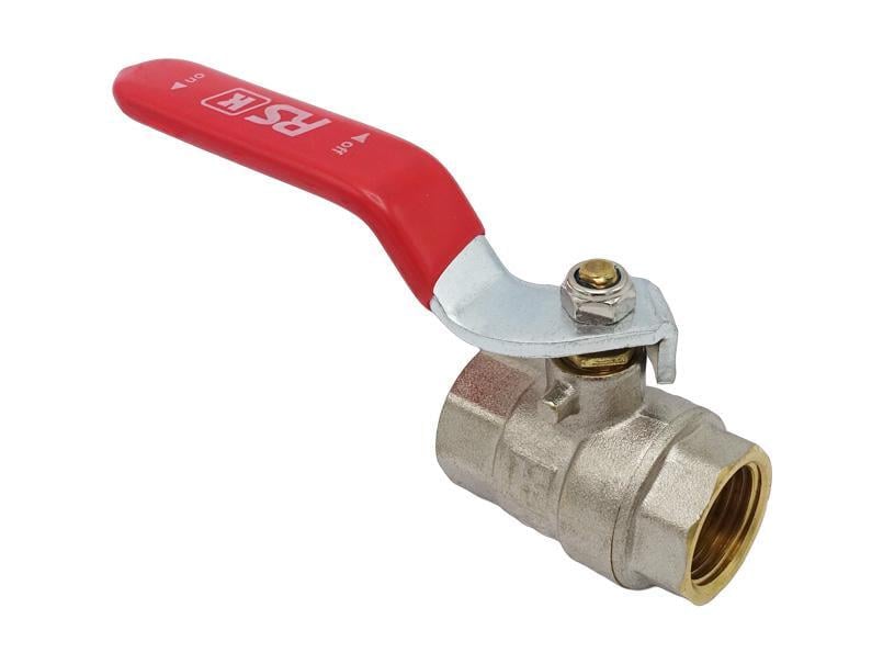 Кран шаровой RSk 1/2" ВВ ручка латунь Красный (RS-KV-001)