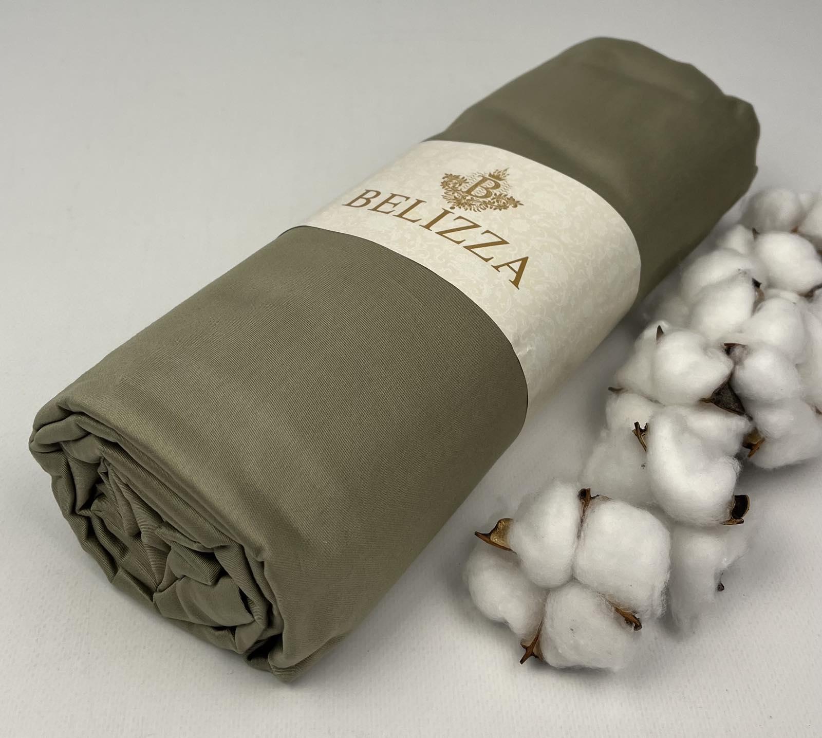 Простынь сатин Belizza 240x260 см Haki (CN24913)