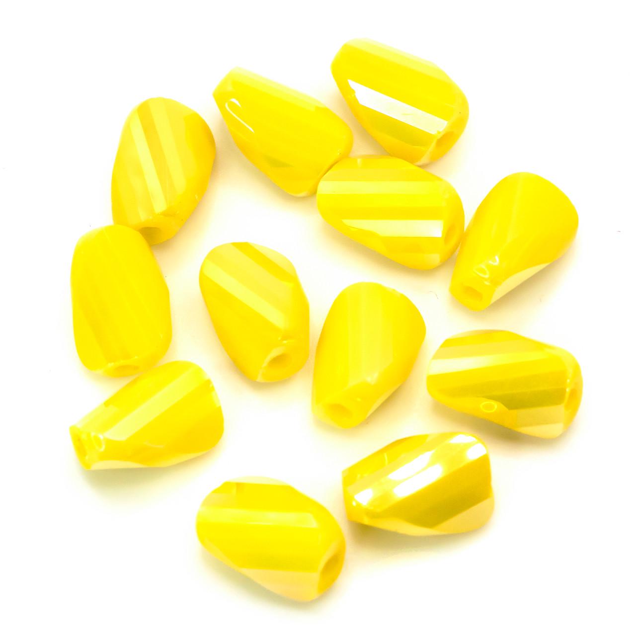 Бусины Хрусталь спираль АВ 4х9 мм в уп. 10 шт. Желтый (БС0409р54)