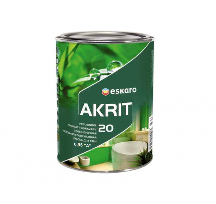 Краска интерьерная акрилатная Eskaro AKRIT 20 0,95 л Белый В1 (1700676320) Краска интерьерная акрилатная Eskaro AKRIT 20 0,95 л Белый В1 (1700676320)