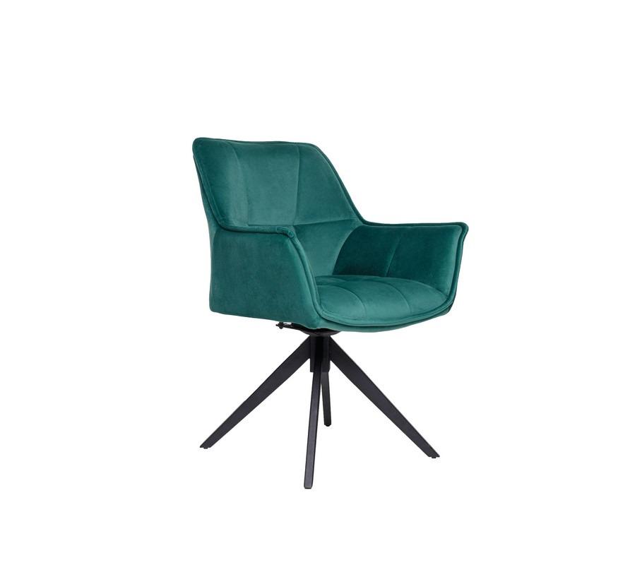 Стул для кухни Vetro Mebel R-68 поворотный Черный/Изумрудный (R-68-emerald-velvet)