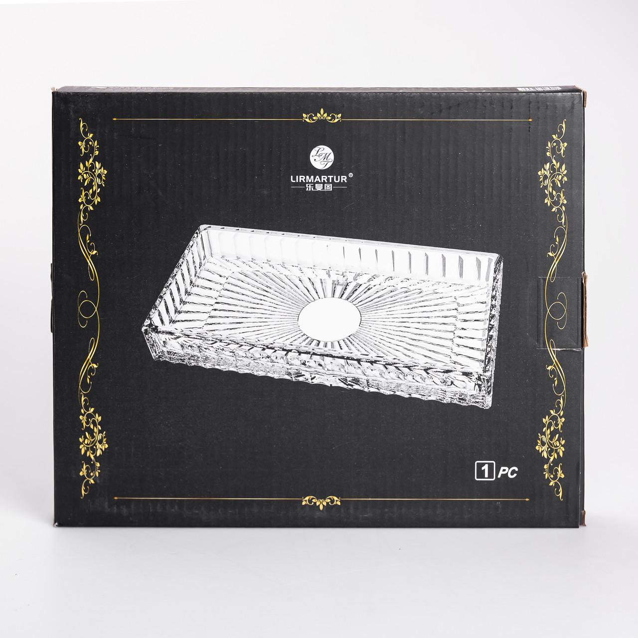 Блюдо для закусок скляна прямокутна 24,5x20,5x2 см (6000) - фото 10