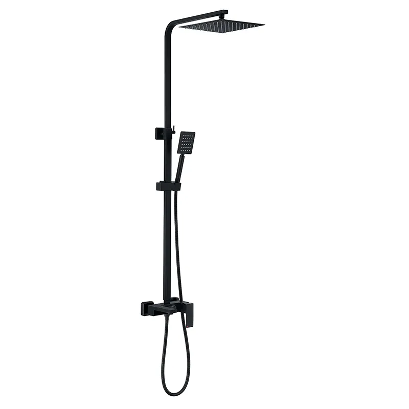 Душевая колонна со смесителем Zerix KUB-008-J из нержавеющей стали SUS304 Black (ZX4853)