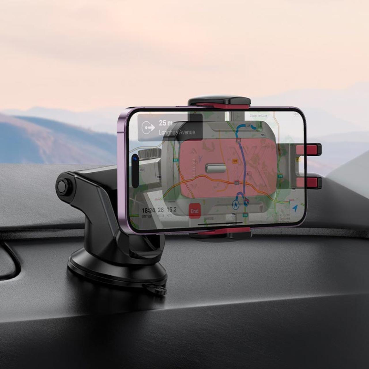 Держатель для телефона в автомобиль Hoco H65 с креплением на лобовое стекло и панель (29091048) - фото 6