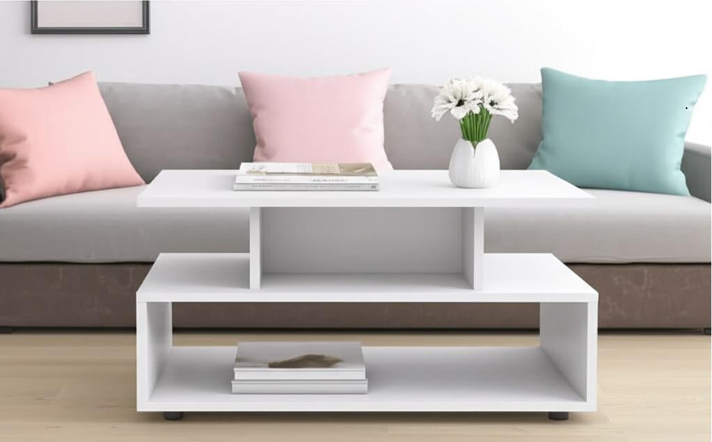 Стол журнальный MEBLIBUD AMANDA с полкой 80х50х38,7 см Белый - фото 3