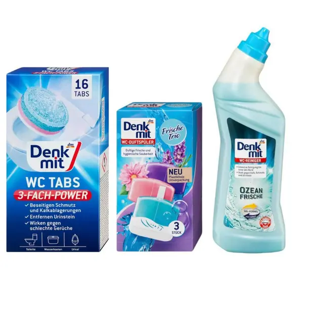 Набір DenkMit для ванної кімнати таблетки/блочки/гель (30091237) Набір DenkMit для ванної кімнати таблетки/блочки/гель (30091237)