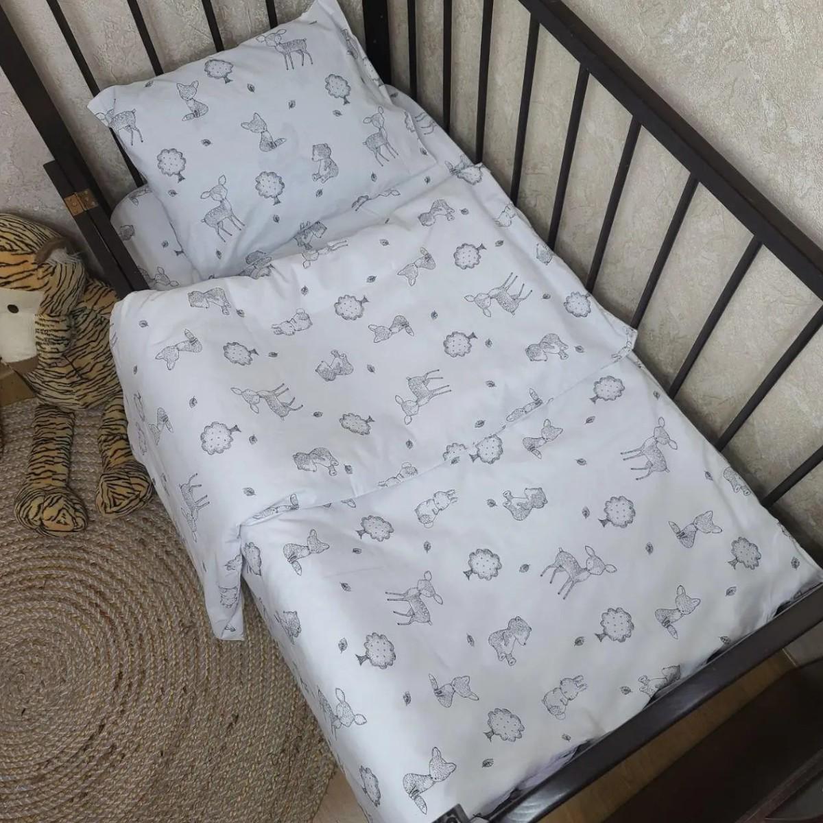 Комплект постельного белья в кроватку детский Bimbo Лесные звери Бязь 90х110 см (68850)