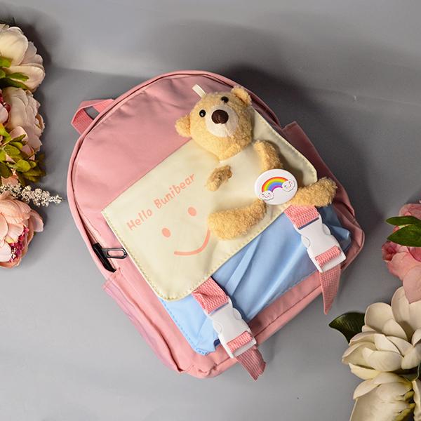 Детский рюкзак с плюшевым мишкой Розовый Детский рюкзак с плюшевым мишкой Розовый