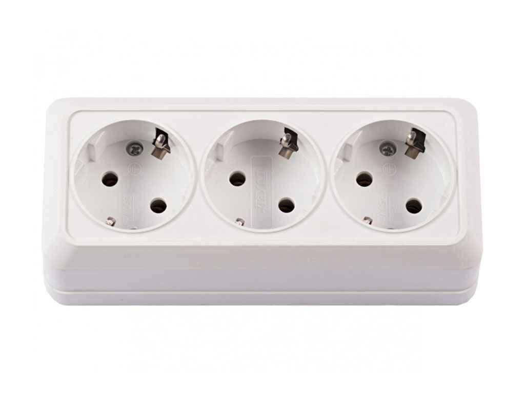Розетка Luxel тройная с заземлением OPERA 2014 Белый (1017769)
