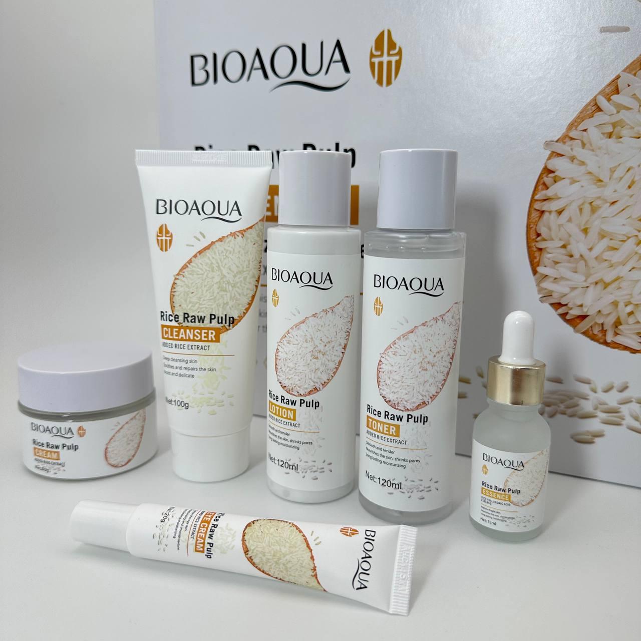 Подарунковий набір для обличчя Bioaqua Rice Raw Pulp з екстрактом рису/6 засобів (2135064452)