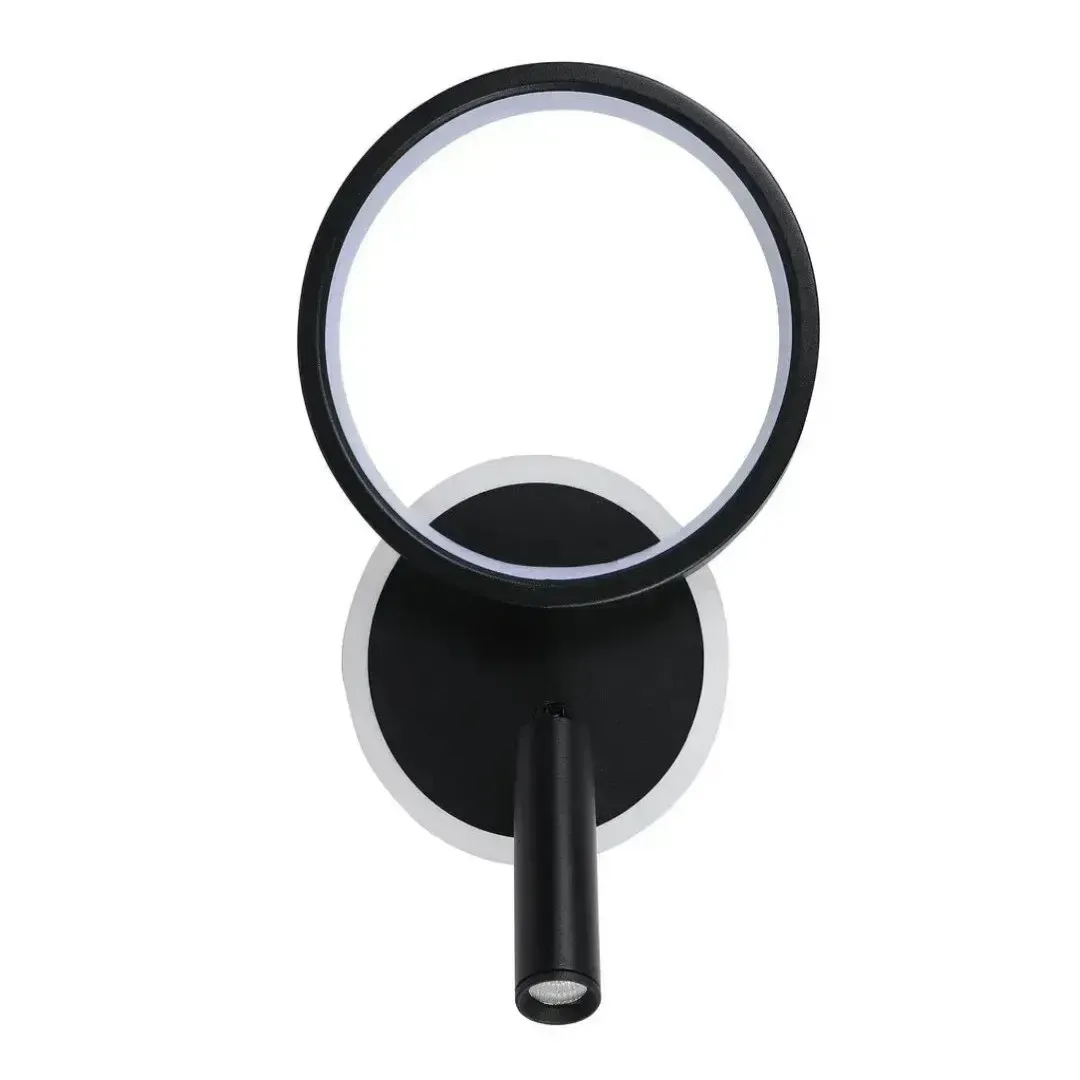 Бра світлодіодне настінне Valeso з двома джерелами світла 3000/6500K IP20 G H24 BK 44W Чорний (28688373) - фото 2 Бра світлодіодне настінне Valeso з двома джерелами світла 3000/6500K IP20 G H24 BK 44W Чорний (28688373) - фото 2